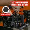 1/2" Drive Master Impact Hex Bit Set SAE Metric Hex Head Driver Allen Bit Socket
