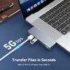 USB C Hub Adapter for MacBook Pro/Air - Multiport Dongle with Thunderbolt 3, USB3.0*3, SD/TF Card Reader