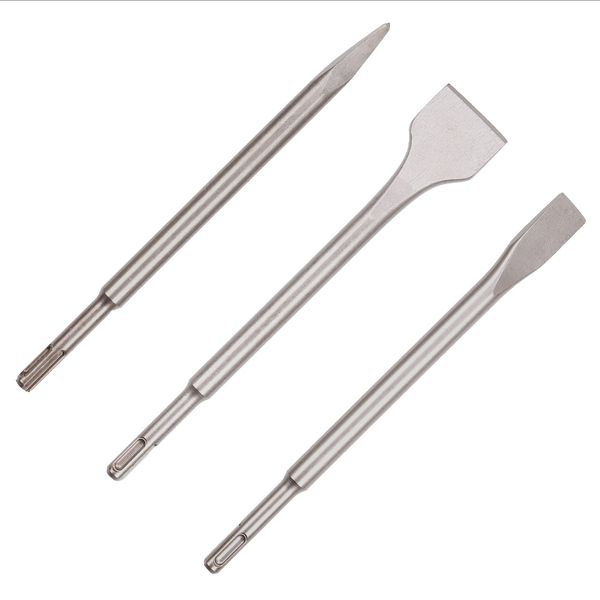LSHUZIYU 10" 3 PCS Set, SDS-Plus Hammer Drill Chisel Bits, Rotary Hammer Bits