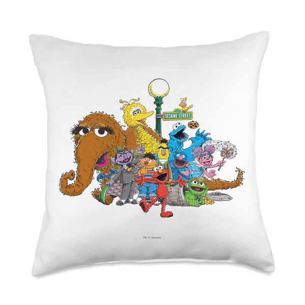 Sesame Street Group Street Light Throw Pillow