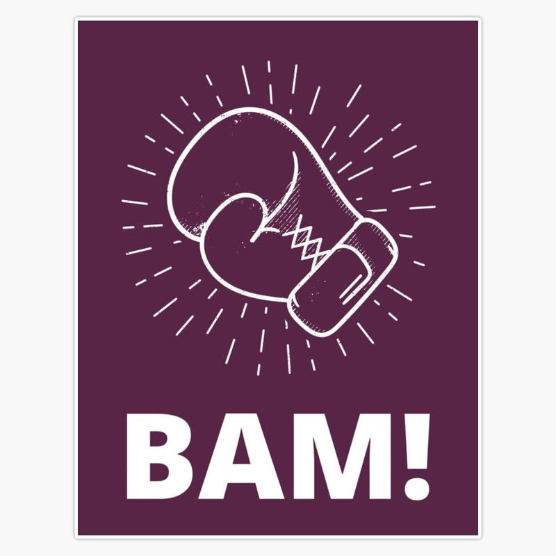 Bam Boxing Gloves Sticker Vinyl Waterproof Sticker Decal Car Laptop ...