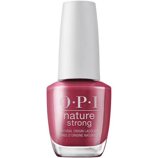 OPI Nature Strong Nail Polish | Quick Dry Vegan Nail Varnish with Long-Lasting Results | Made with Natural Ingredients | Red Shades | Give A Garnet | 15 ml