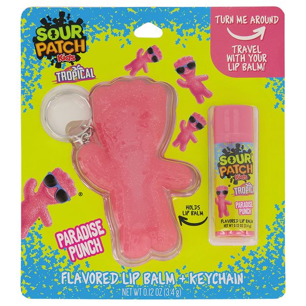 Taste Beauty Sour Patch Kids–Flavored Lip Balm and Keychain Holder, (Flavor), 2-Piece Set