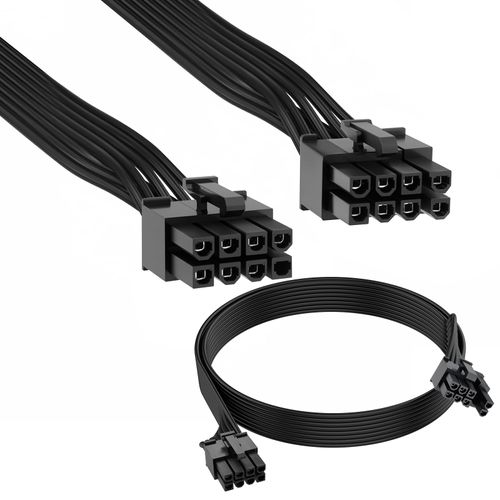BaYiToo 18AWG PCIE Cable for C-orsair, 23.6'' ATX 8 Pin Male to PCIe 8 Pin (6+2) GPU Power Cable for T-hermaltake, A-RESGAME Modular Power Supply (Black)