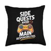 Side Quests Avoid Main Responsibilities Throw Pillow