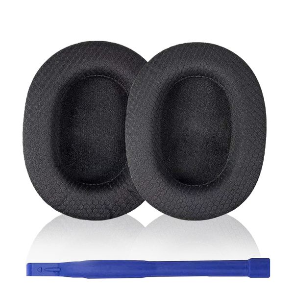 Adhiper K371 Replacement Ear Pad Cushion Breathable Comfortable Headset Ear Cushion Cover for AKG K361 K371 Wired / Wireless Over-Ear Headphones (Black/Fabric)