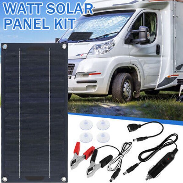 Solar Panel Kit 30W DC 12-24V Portable Solar Trickle Charger Solar Powered bkTob