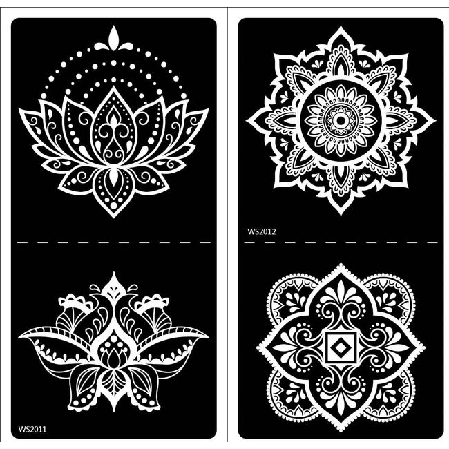 Mikronetz Tattoo Schablone Mandala Tattoo Lotus Tattoo Vorlage Neena 10 Sheets