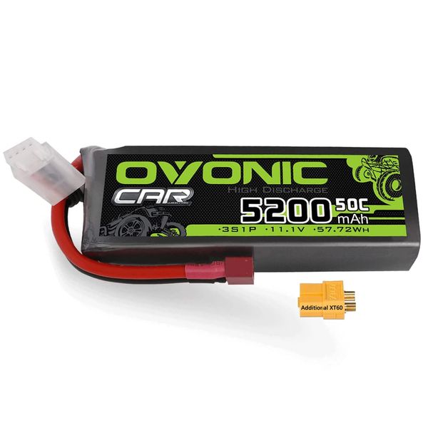 OVONIC Lipo Battery 5200mAh 50C 11.1V 3S RC Battery with Deans and XT60 Connector for RC Plane DJI Quadcopter RC Airplane RC Helicopter RC Car Truck Boat