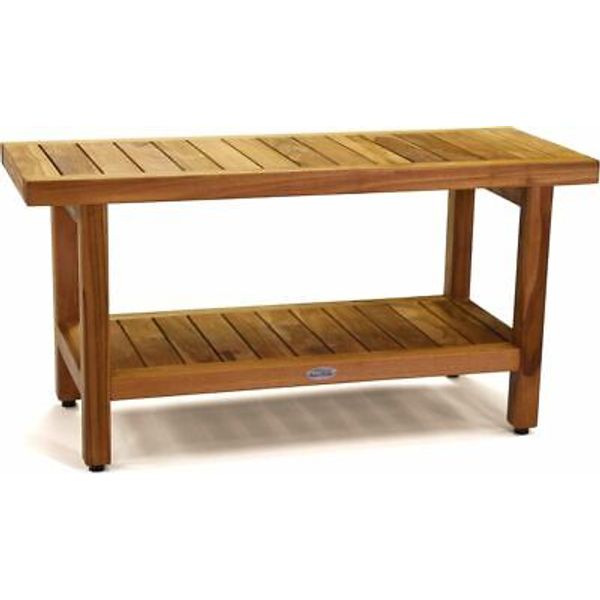 The Original 36" Spa Teak Shower Bench with Shelf