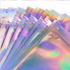 100 Pieces Resealable Smell Proof Bags, Flat Clear Food Storage Bags Pouch Aluminum Plastic Packaging Bags, Rainbow Color (5x7inch)