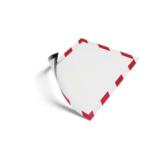 Durable Durafram Security Magnetic Frame | A4 Format In Red/White | Pack of 5 Frames | Document Frame for Internal Safety Signage