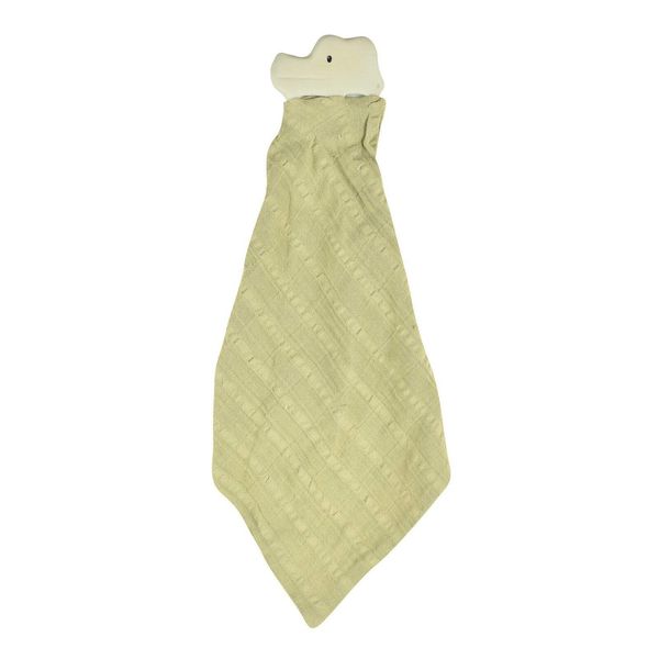 Crocodile Comforter-Olive Green Muslin with Organic Natural Rubber Teether