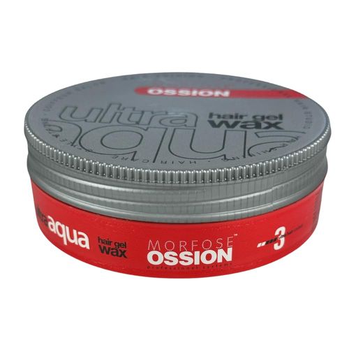 Morfose OSSION No3 Ultra Aqua Hair Gel Wax 175 ml - Hair Styling Wax - Ultra Strong Hold, Intense Shine, Flexible Styling - For All Hair Types