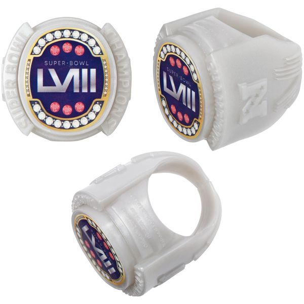 DecoPac NFL Super Bowl LVIII Rings, Cupcake Decorations, Officially Licensed, Football Rings, Food Safe Cake Toppers – 72 Pack