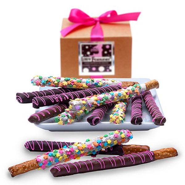 Spring Chocolate Pretzel Wands Gift Box