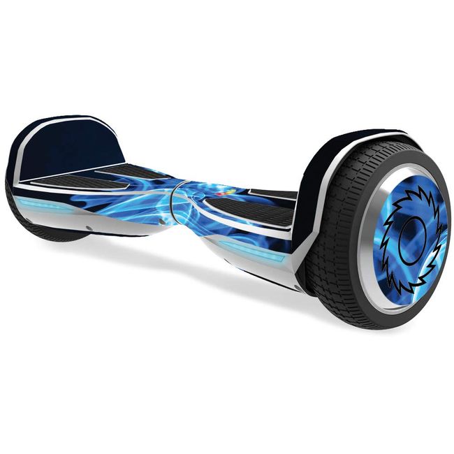 MightySkins Skin Compatible with Razor Hovertrax 1.5 Hover Board - Blue Flames | Protective, Durable, and Unique Vinyl Decal wrap Cover | Easy to Apply, Remove, and Change Styles | Made in The USA