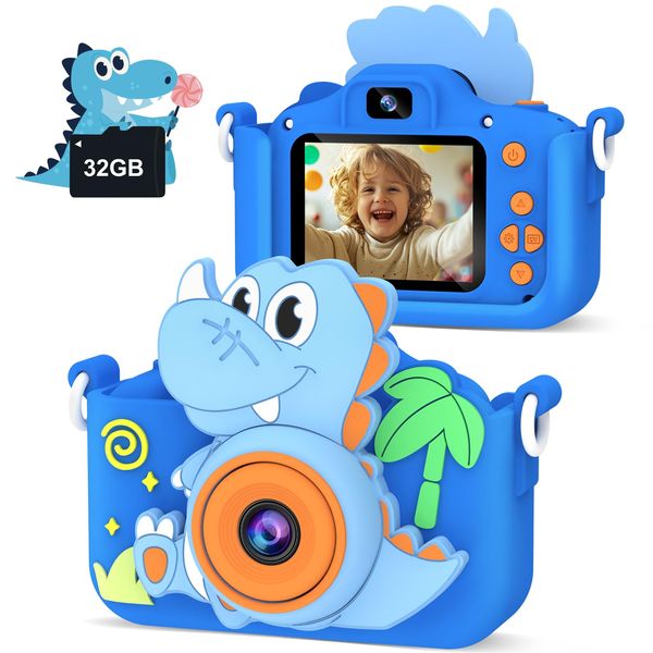 Kids Camera for Kids, Jexylon Toddler Digital Camera for 3-12 Years, Christmas Birthday Gift for Boys, Dinosaur Toys for 3 4 5 6 7 8 9 Years Old