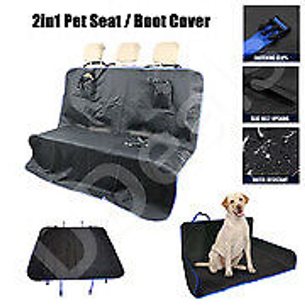 Rear Back Seat Cover Pet Dog Cat Black Blue Boot Liner For Skoda Octavia?Saloon