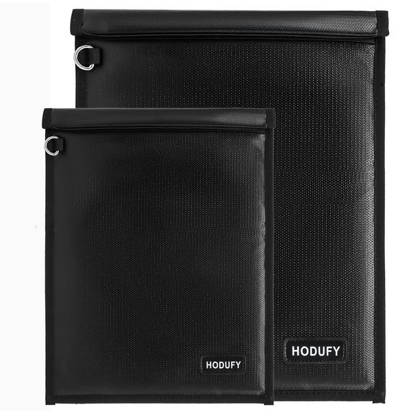 Hodufy 2 Stück Faraday Tasche,(16.9x15,13x10 Zoll) Faraday Bags for Laptop und Gps Signal Blocker Feuerfest und Wasserdicht,Keyless Go Schutz Autoschlüssel Tasche.