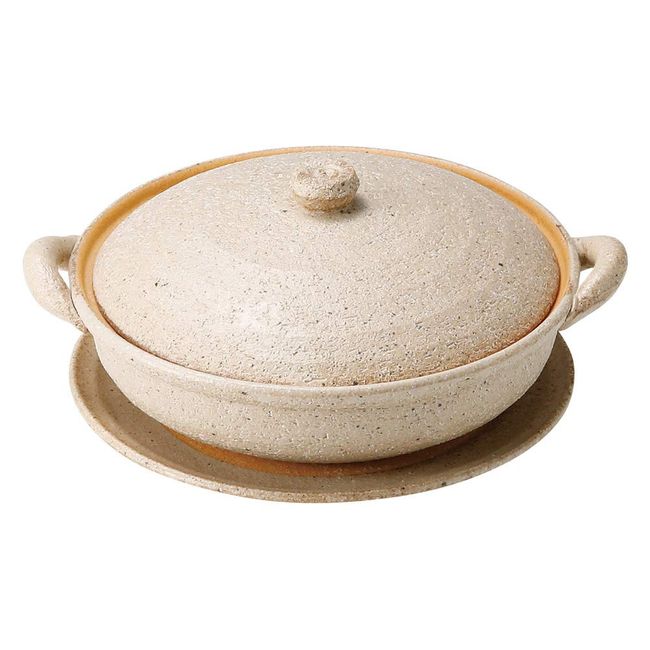 Marui Pottery MR-3-3526 Iga Pot, Hechamon, Gratin Pot, Earthenpot, Birch, Diameter Approx. 7.3 inches (18.5 cm), Made in Japan