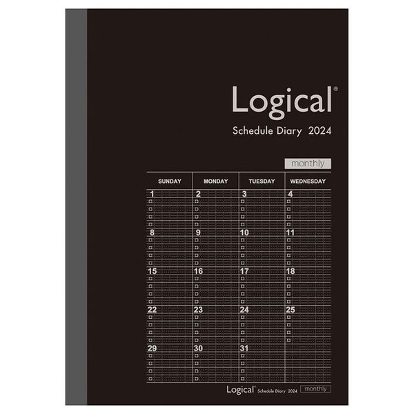 Nakabayashi Logical Diary 2024 Monthly Notebook Type B/A5/Black NS-A502-24BD