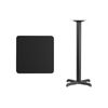 24" Square Black Laminate Table Top With Base - Bar Height Restaurant Table