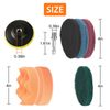 17x Car Drill Brush Wash Auto Cleaning Kit for Engine Wheel Floor Kitchen Clean