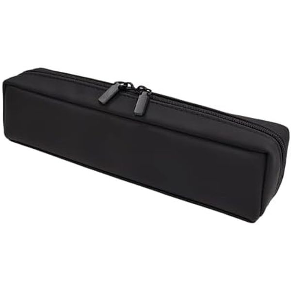 Slim Pencil Case, Simple, Stylish, Compact, Black, Students, Working People, Unisex