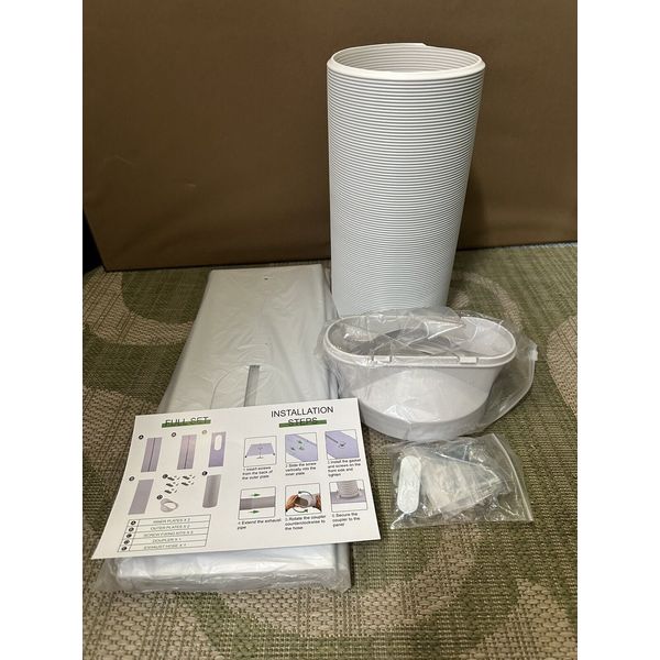 Portable AC Window Vent Kit, Adjustable Vertical/Horizontal Sliding Window Kit