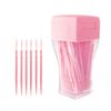 200pcs Double-Head Toothpicks Soft Plastic Oral Care Interdental Floss Cleaners Braces Brush,toothpicks(Pink)