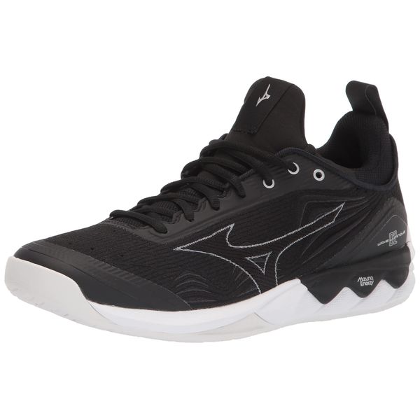 Mizuno 2 Wave Luminous Women's Volleyball Shoe 11, Black/White