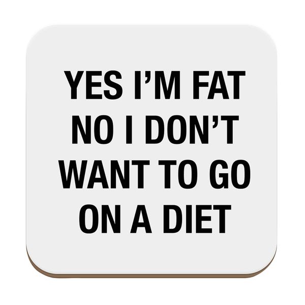 Flox Creative Coaster Set of Two I'm Fat No Diet