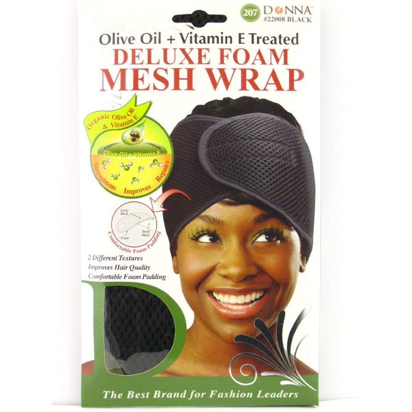 Donna Deluxe Foam Mesh Wrap Black, Olive Oil Vitamin E Treated