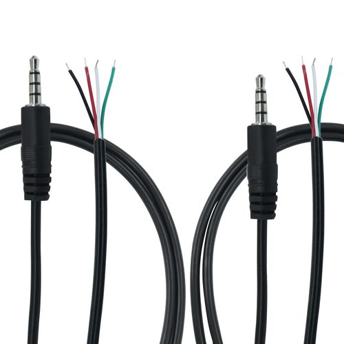 Jiozermi 4 Pcs 3ft Replacement 3.5mm Male Plug to Bare Wire Open End TRRS 4 Pole Stereo Audio Cable, 1/8" 3.5mm TRRS Male Jack Cable Connector Adapter for Speaker Headphone Microphone Cable Repair
