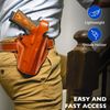 DeSantis Thumb Break Scabbard OWB Holster - Leather Pistol Holster, Compatible with Standard 1911 5"" models from COLT, S&W, SIG SAUER, Ruger, Kimber, Springfield & Others - Right Hand Draw, Tan