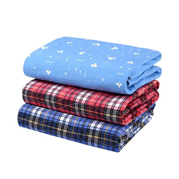 Washable Bed Protector, Reusable Underpad, Waterproof Incontinent Pad Bed Underpad Mattress Pad Breathable Bed Pad Incontinence Urine Elder Children Mat Mattress Protector (Red Plaid)