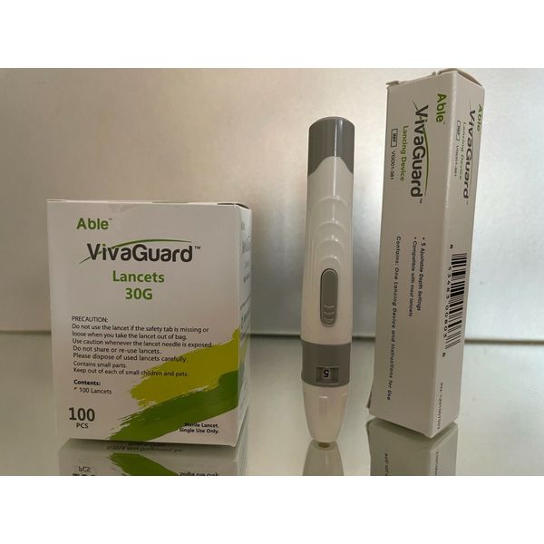 Viva Guard Lancets QTY 100 plus Lancing device.  30 GUAGE. FREE SHIPPING