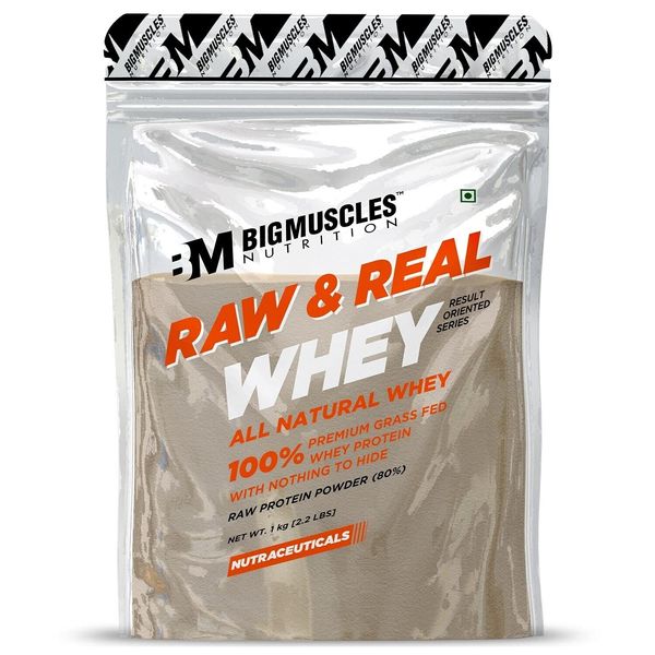 Bigmuscles Nutrition Raw & Real Organic Whey Protein 1kg Unflavored