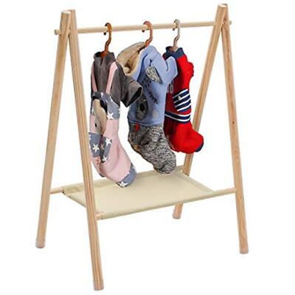 Garment Rack for Pets/Dolls/Baby, Hanger Rack, Dress up Storage, Medium Beige