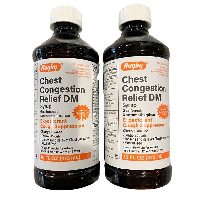 Rugby Chest Congestion DM Cough & Congestion Syrup 16oz ( 2 bottles ) ^