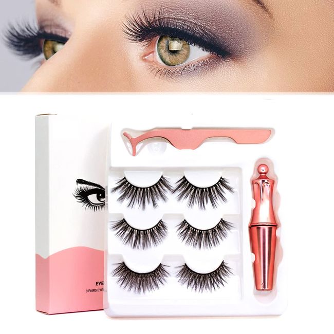 Magnet Wimpern 3d Falsche Wimpern Wiederverwendbare Falsche Magnetic Eyelashes KÜnstliche Magnetwimpern für TÄgliches Make-up Oder Dating, Hochzeit, Party (3 Paare)