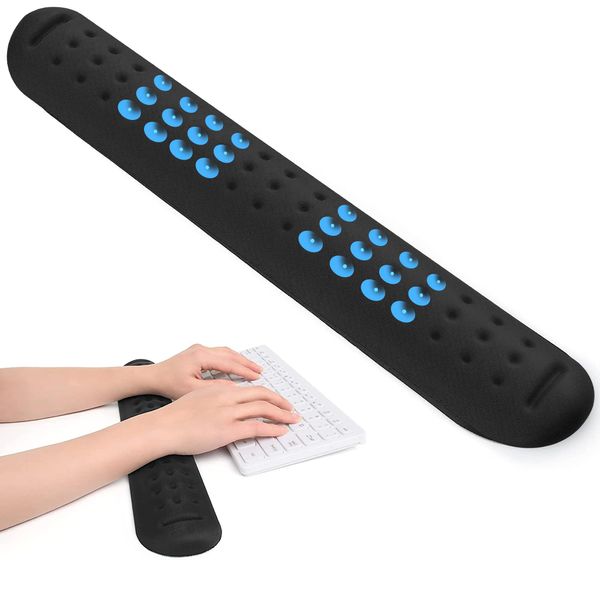 Keyboard Wrist Rest, Wrist Rest for Computer Keyboard, Lekvey Ergonomic Wrist Rest Easy Typing Pain Relief Keyboard Pad, Anti-Slip Memory Foam Wrist Support Cushion for Laptop, Office, Gaming, Black