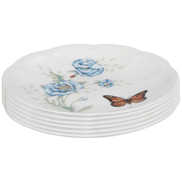 Lenox Butterfly Meadow 6-Piece Party Plate Set, 3.05 LB, Multi