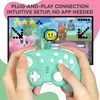 turbX Mate Mini wireless Nintendo switch wireless controller, usb controller for pc - Small Gamepad 6-Axis Gyro Motion Sensor, Joystick (Retro Green)