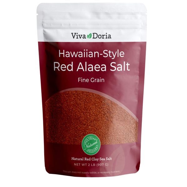 Viva Doria Hawaiian Red Alaea Sea Salt, Fine Grain, 2 lb (907 g)