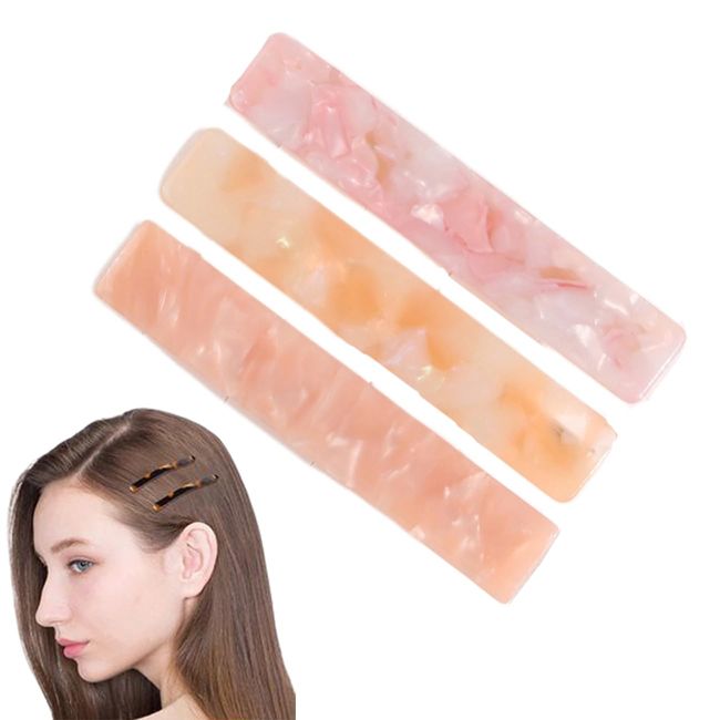 Traziewell Pink Hair Clips Hair Slides for Women Acrylic Resin Hairpins Hair Clip Elegant Hair Accessories for Women Ladies and Girls Headwear Styling Tools HC000308