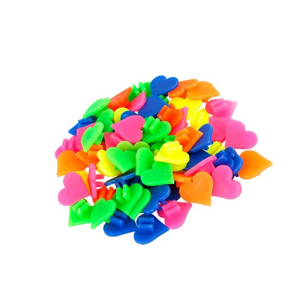 Partuto 70pcs Bicycle Wheel Spoke Bead Heart Shaped Bead Clip Multicolor Replacement
