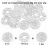Flying Horse66 60 Sets Plastic Sew on Snap Fasteners, Transparent Press Studs Plastic Snaps Button, 15mm