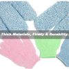 Exfoliating Glove, 4PCS Body Scrubber Shower Gloves Exfoliator Gloves, Massage and Body Scrub, Remove Dead Skin Shower Gloves Exfoliating for Women and Men, 4 Colors